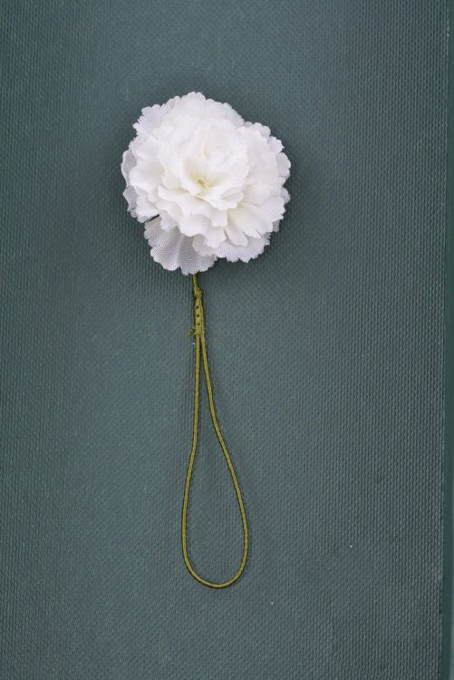 White Carnation Silk Boutonniere Buttonhole Flower by Fort Belvedere