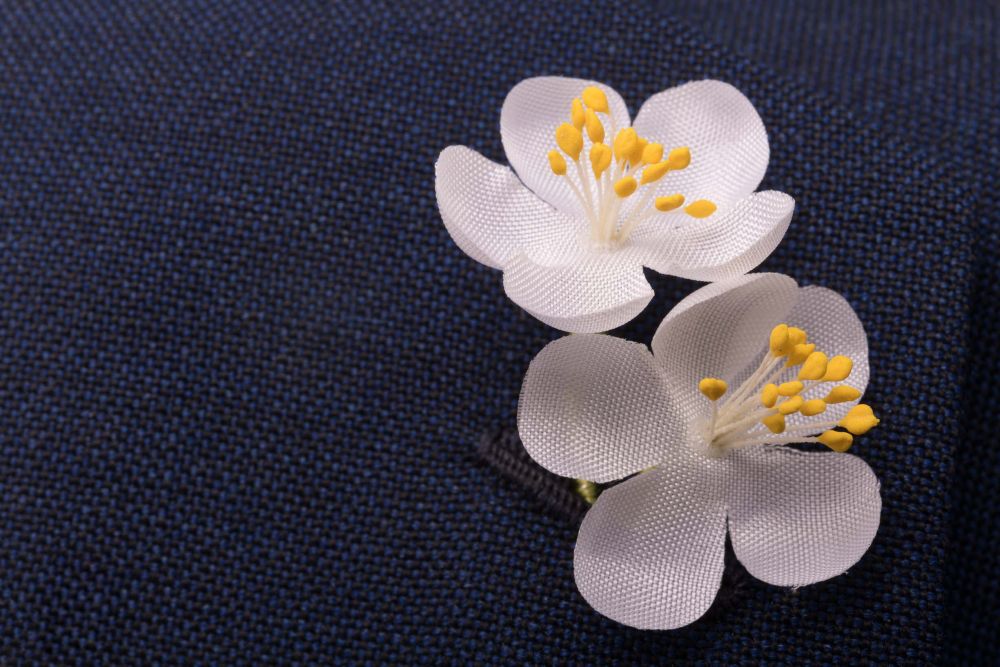Cherry Blossom Boutonniere - Handmade from silk in Germany - Fort Belvedere