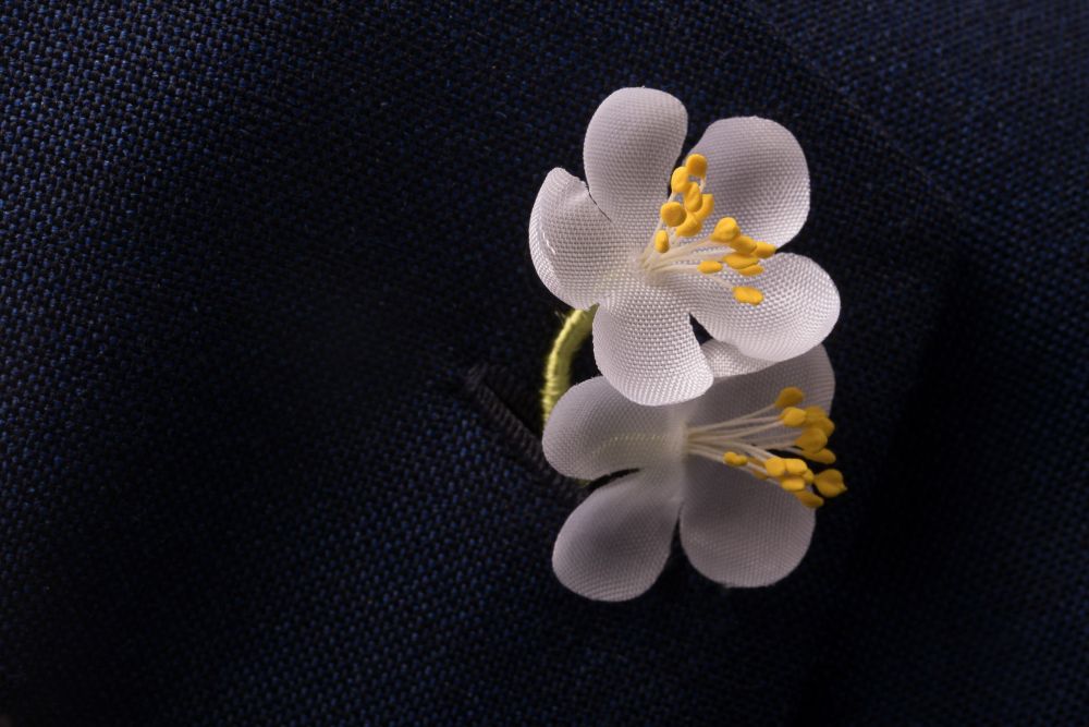Cherry Blossom Boutonniere - Handmade from silk in Germany - Fort Belvedere