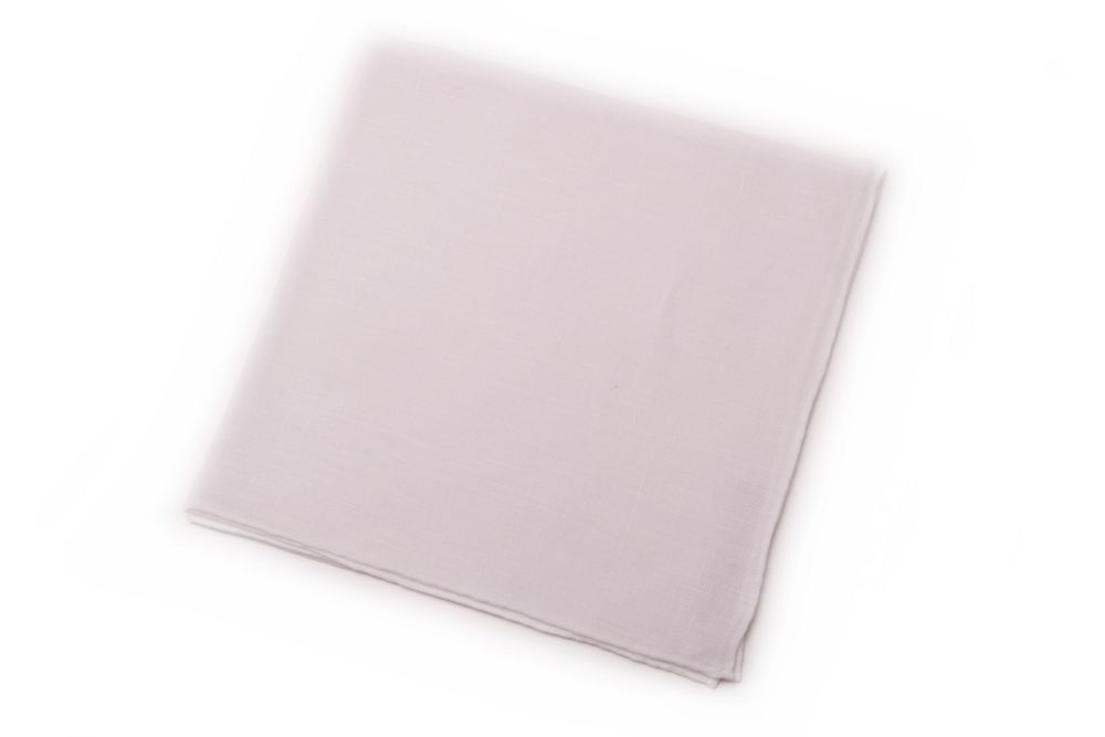 White Linen Pocket Square with Handrolled Edges made in Italy - Fort Belvedere
