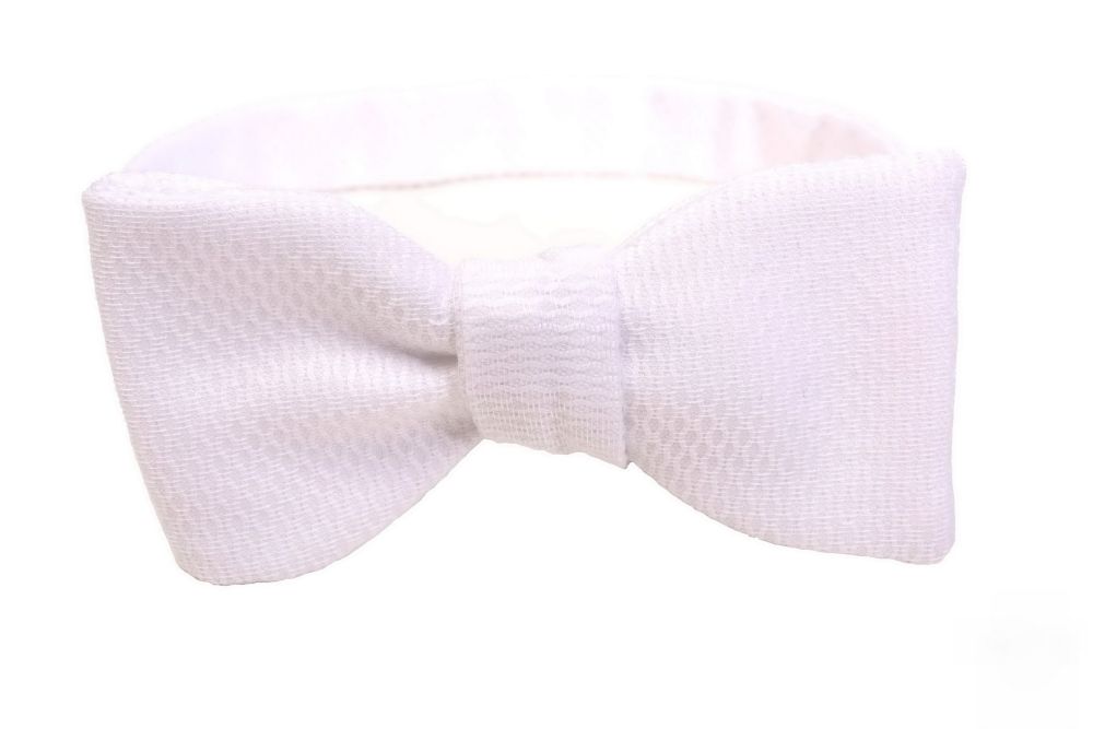 White Tie in Marcella Pique Bow Tie Single End Small - Fort Belvedere Cover