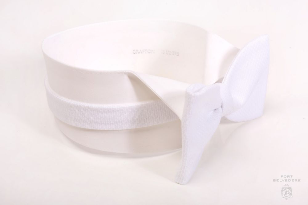 White Tie in Marcella Pique Single End Bow Tie Self Tie Butterfly  - Fort Belvedere