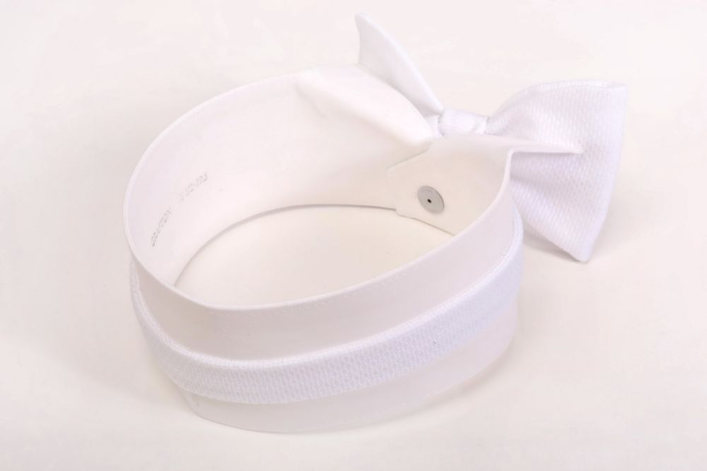 White Tie in Marcella Pique Single End Bow Tie Self Tie Butterfly  - Fort Belvedere