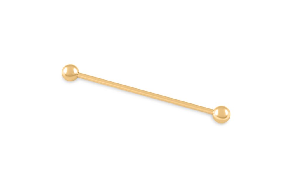 Collar Bar with Ball End in Yellow Gold Fort Belvedere