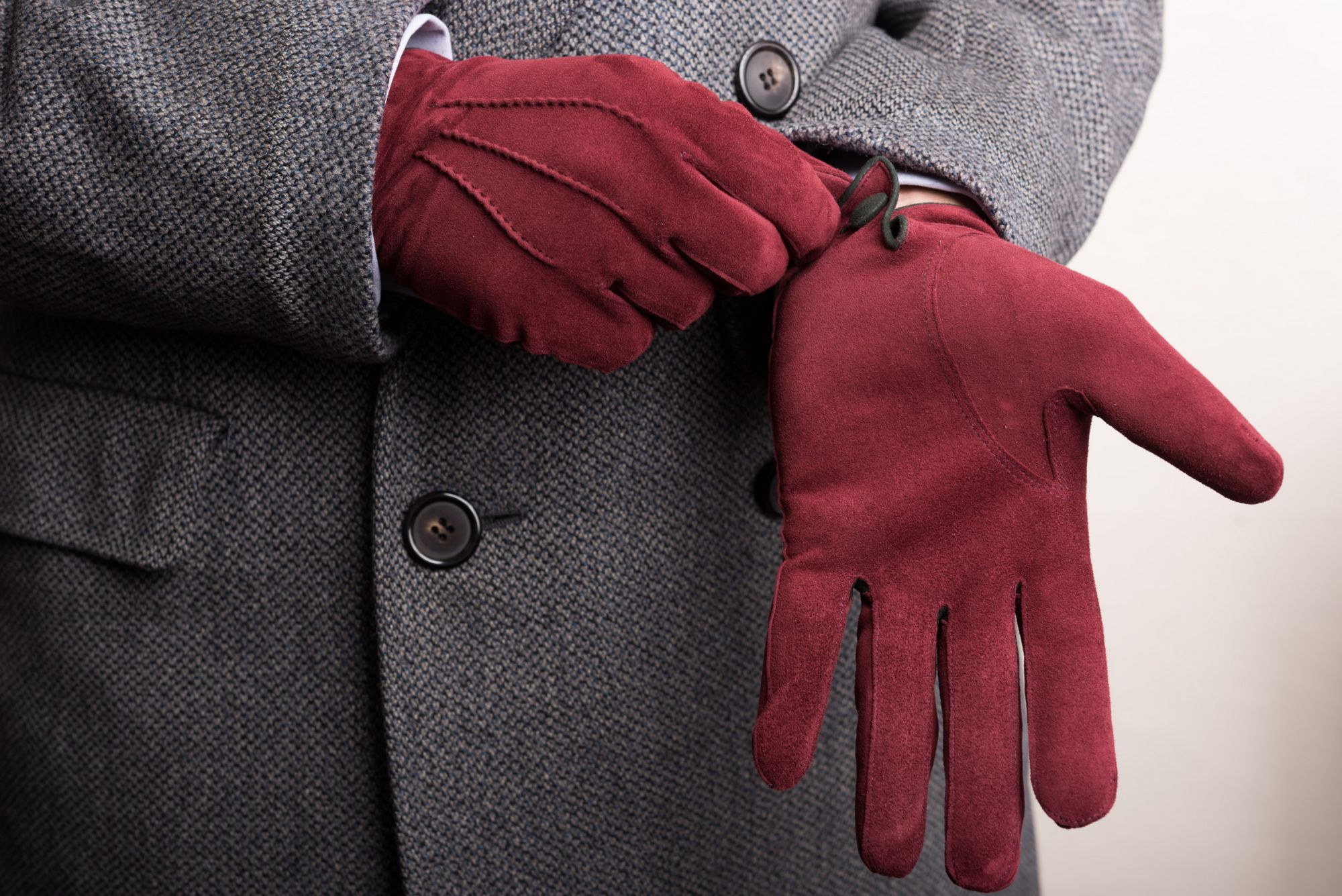 for Men Dries Van Noten Leather Gloves in Burgundy Red Mens Accessories Gloves 
