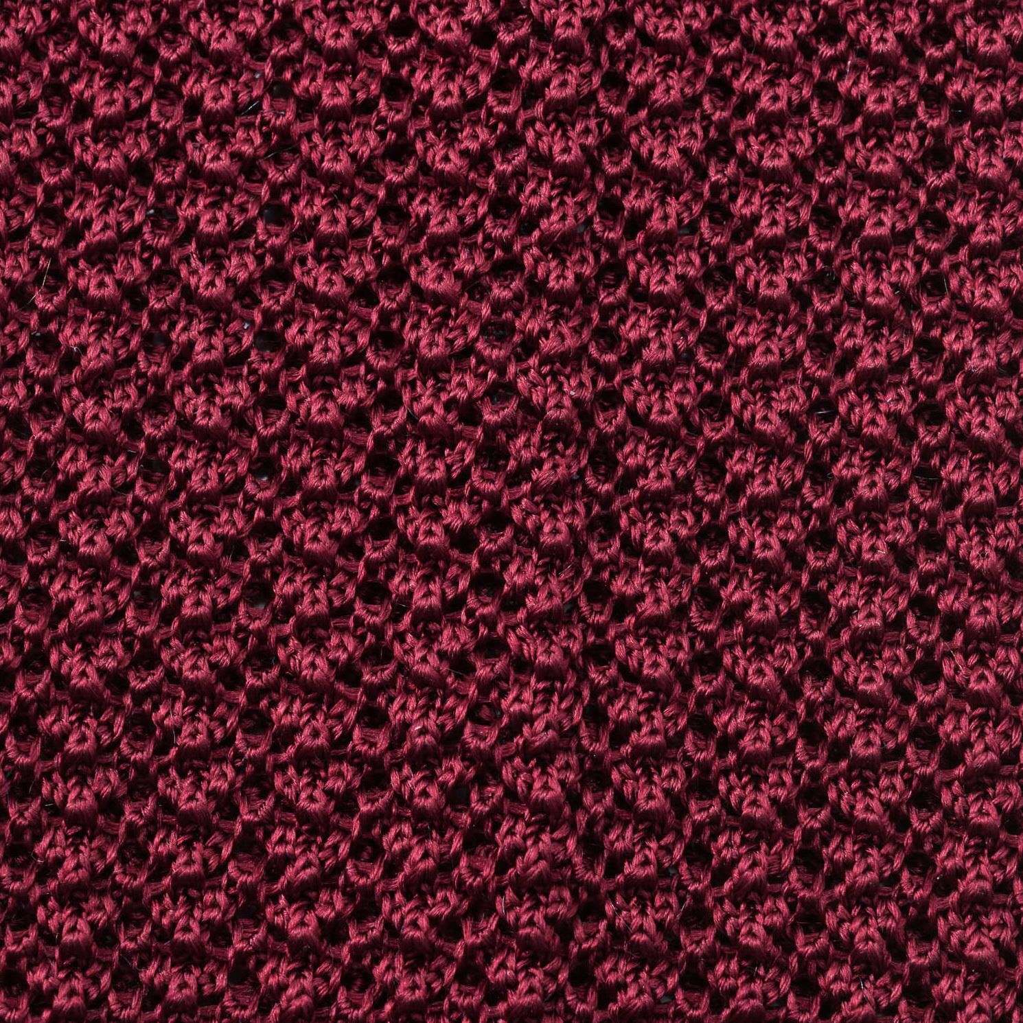 Knit Tie in Burgundy Solid Red Silk - Fort Belvedere