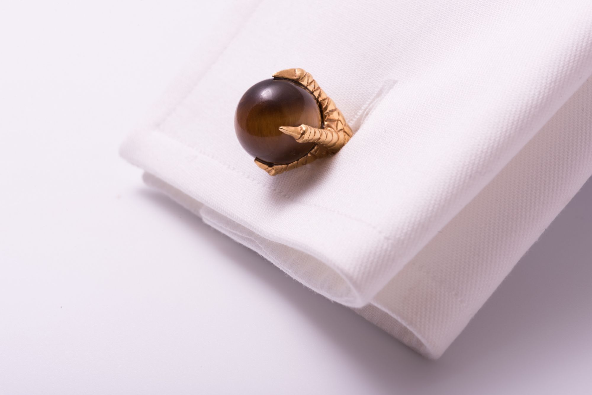 silver colour & Tiger's eye stone SET Cufflinks and Studs 