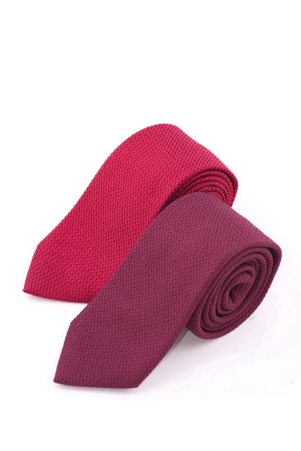 Knit Tie in Solid Burgundy Red Silk - Fort Belvedere