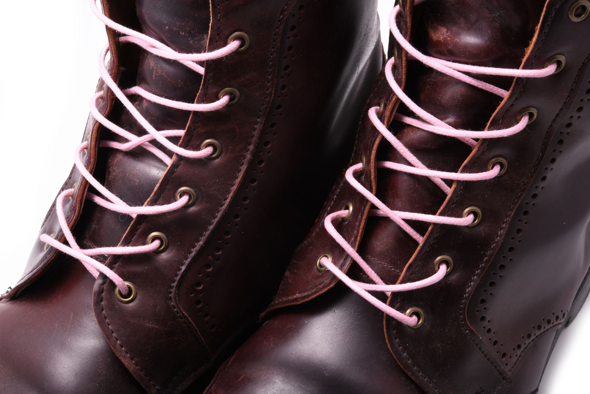 Pink Boot Laces Round Waxed Cotton - by Fort Belvedere