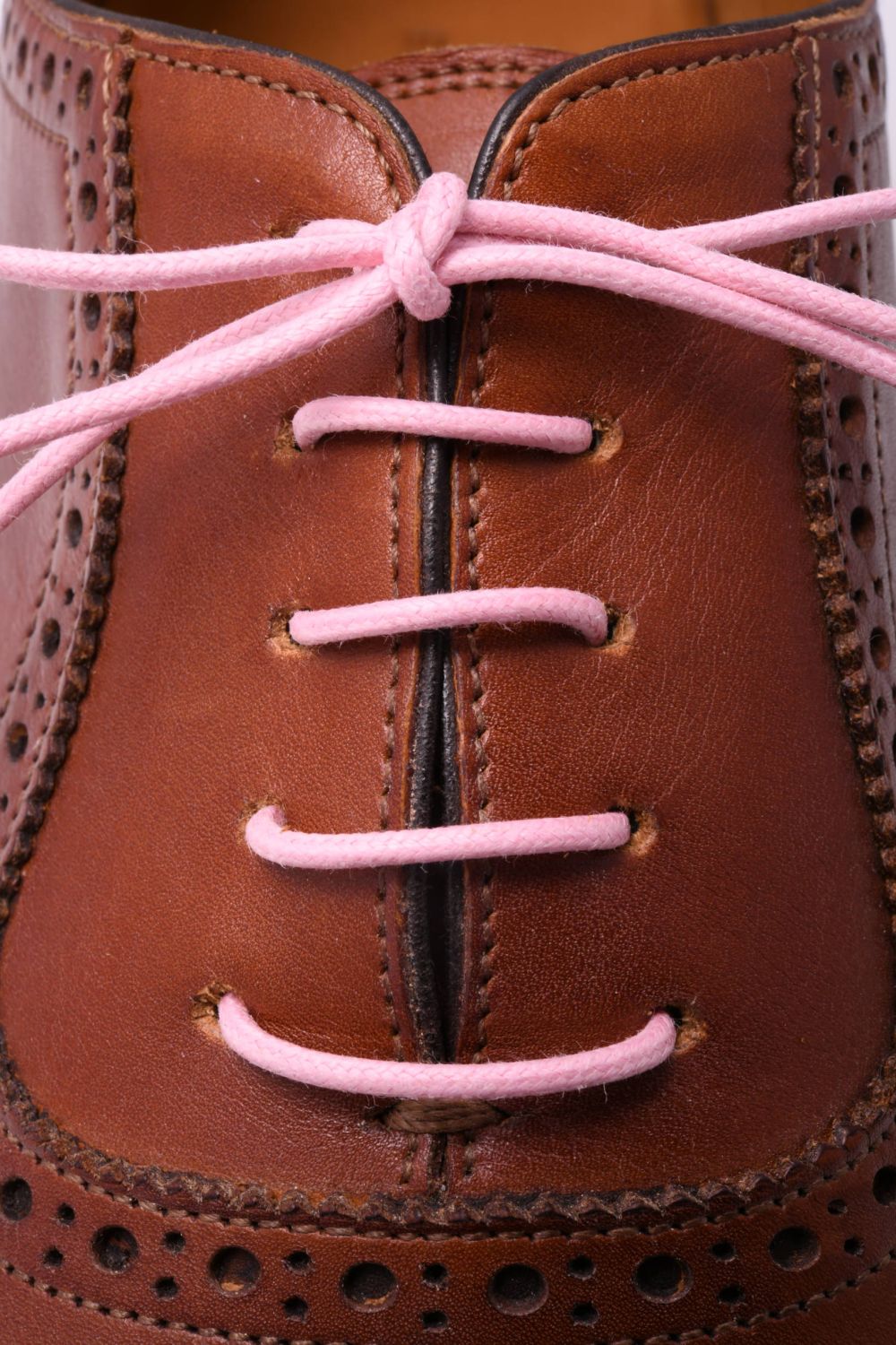 Pink Shoelaces Round Luxury Waxed Cotton Dress Shoe Laces by Fort Belvedere