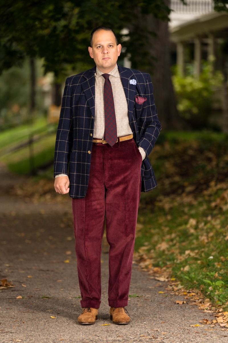 Collins Corduroy Pant in Burgundy – REDVANLY