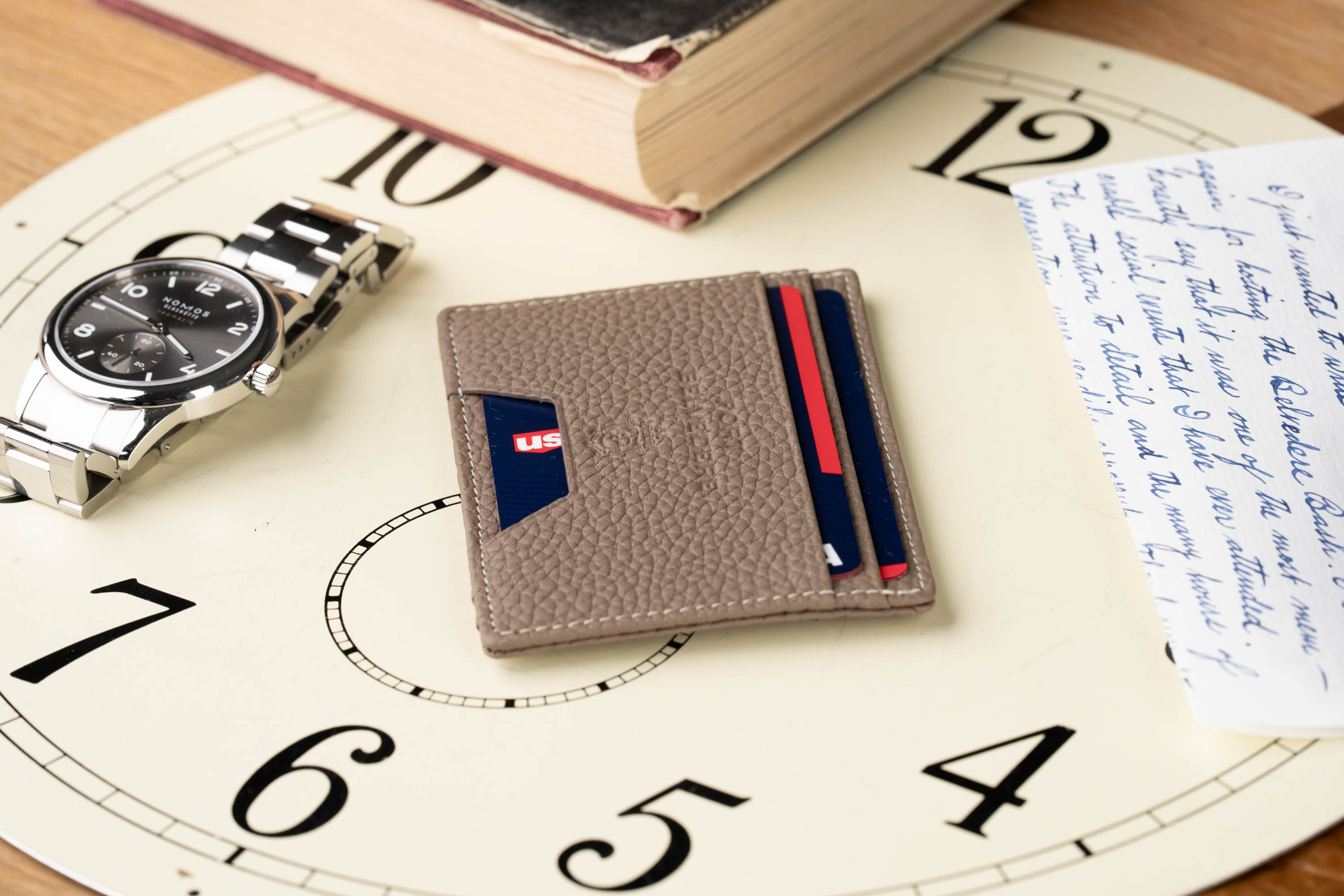Slim Wallet - 4CC - Boardroom Taupe Togo Full-Grain Leather becomes more beautiful with age.
