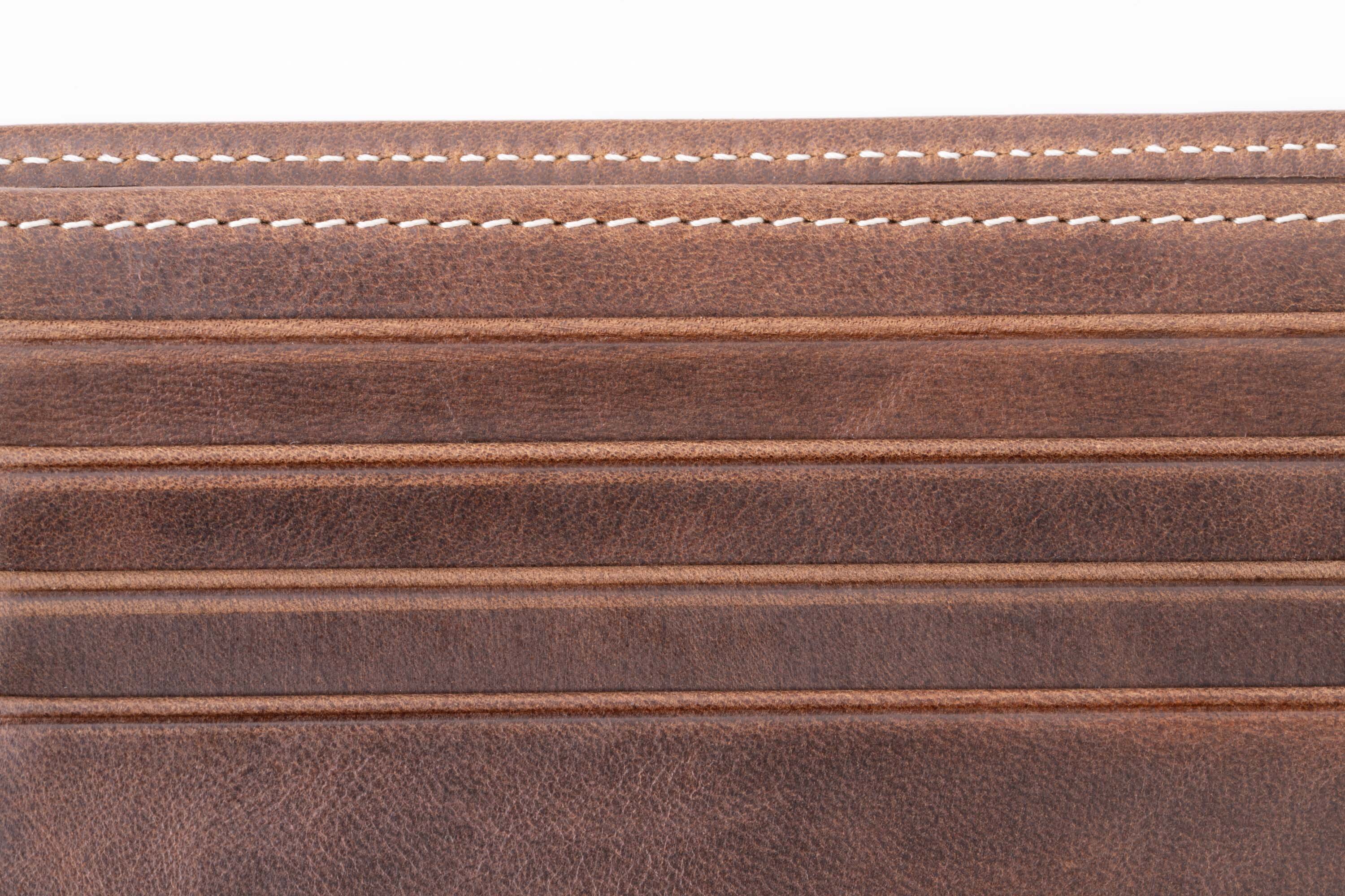 Antique Mahogany Wallet Montecristo Leather with Card Slots 