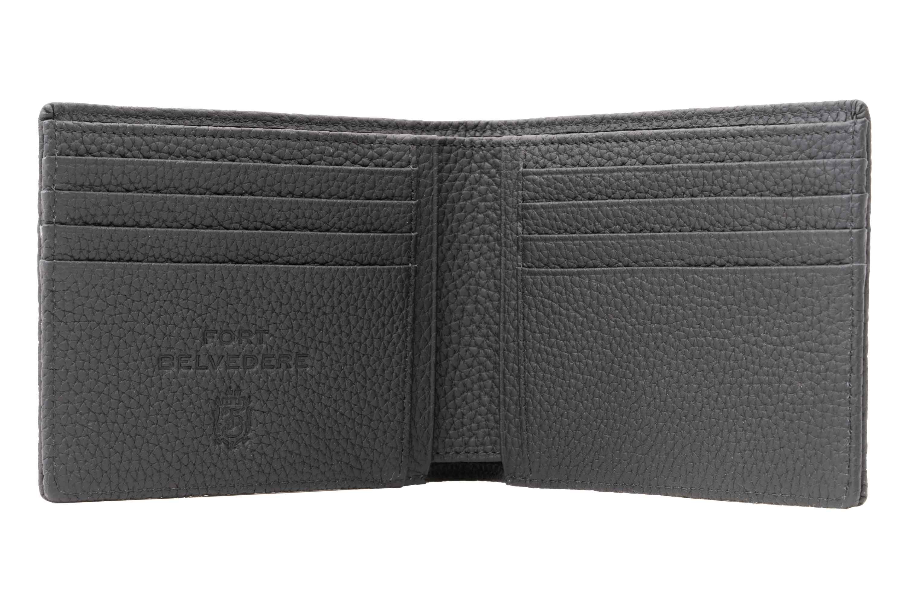 Eight Card Carrier Bifold Wallet in Black Togo Leather 8 card slots