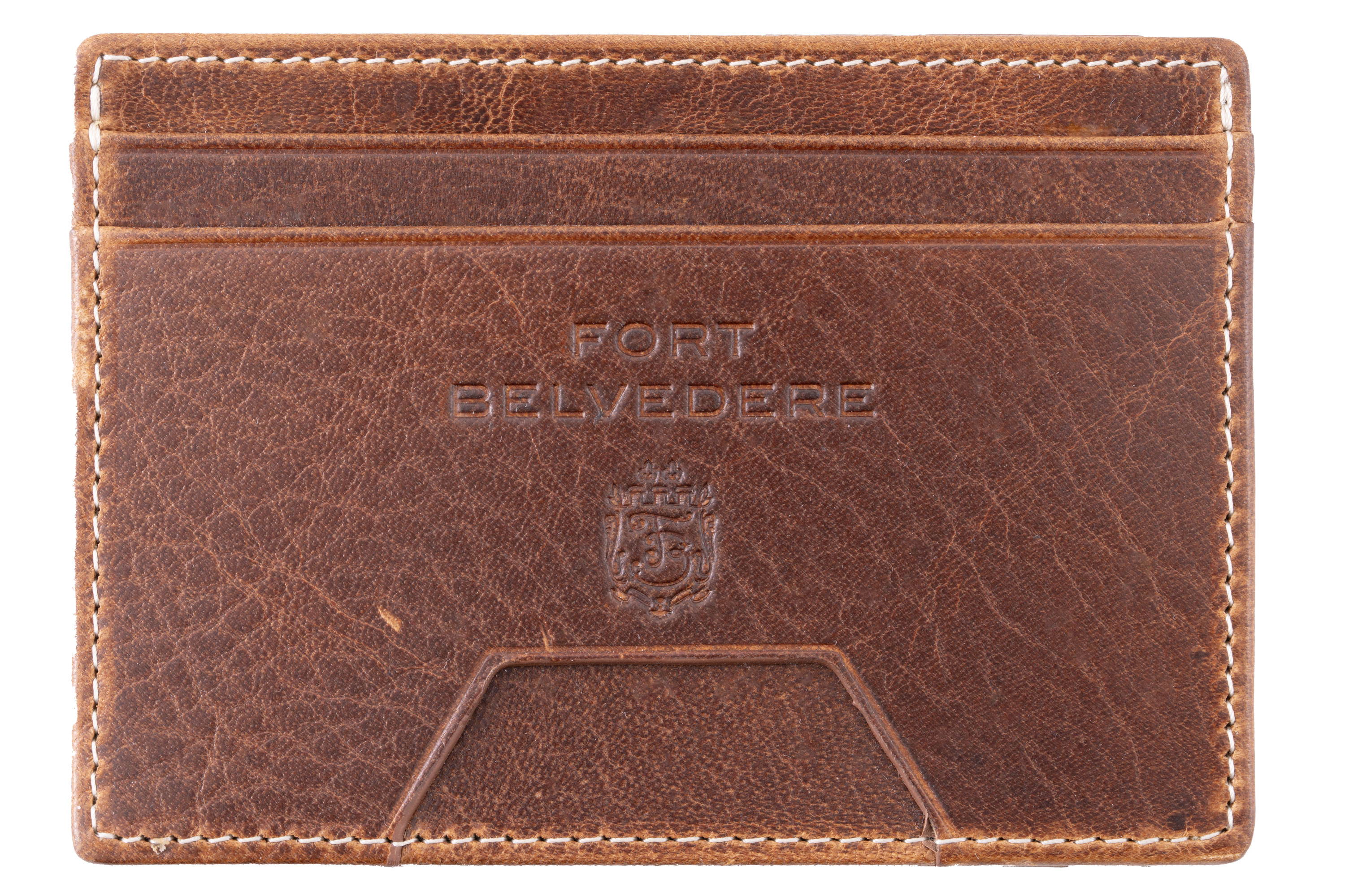 Slim Wallet - 4CC - Dumont Saddle Brown Full-Grain Leather front view