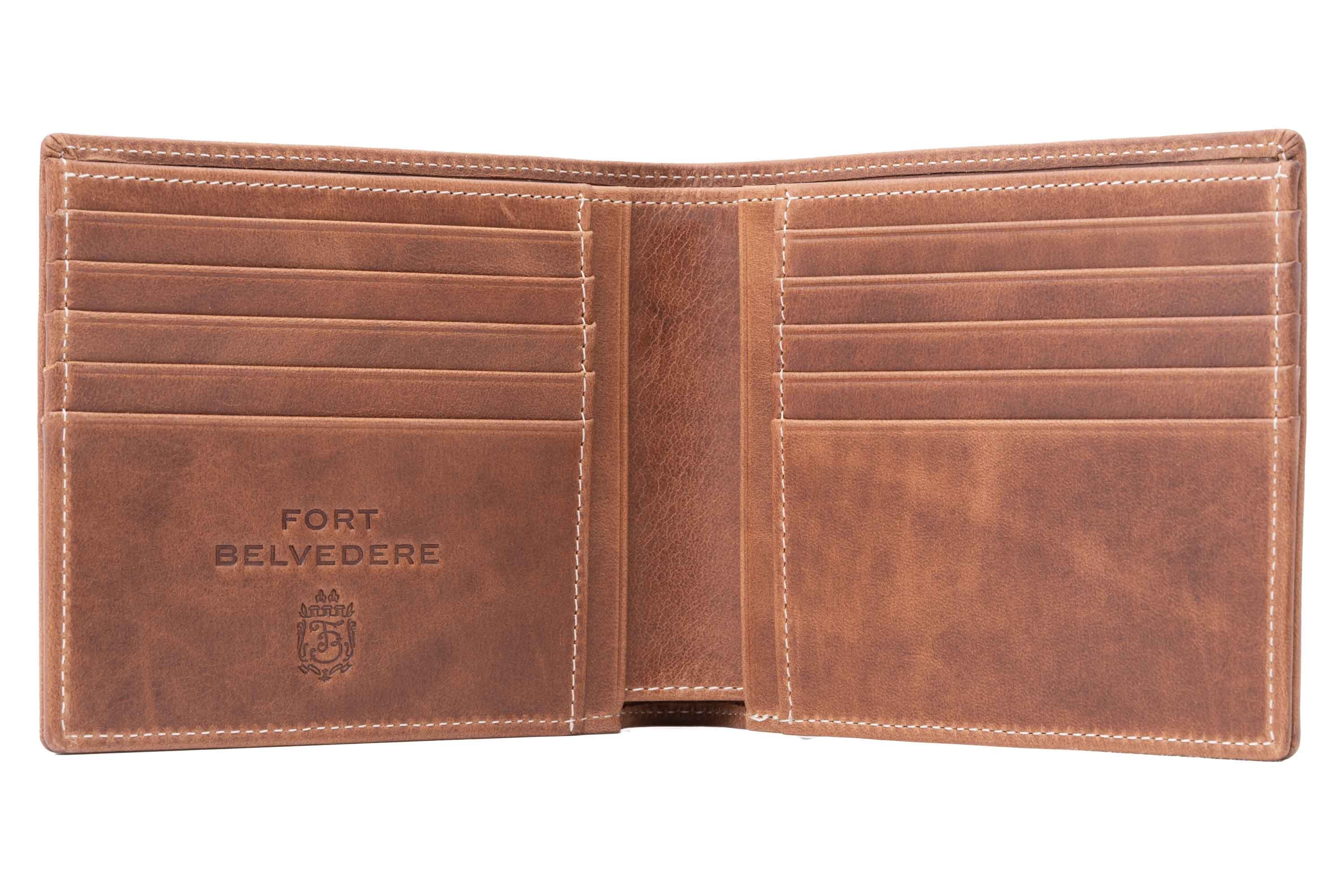 Saddle Brown Bifold Wallet in Full-Grain Montecristo Leather 8 card slots