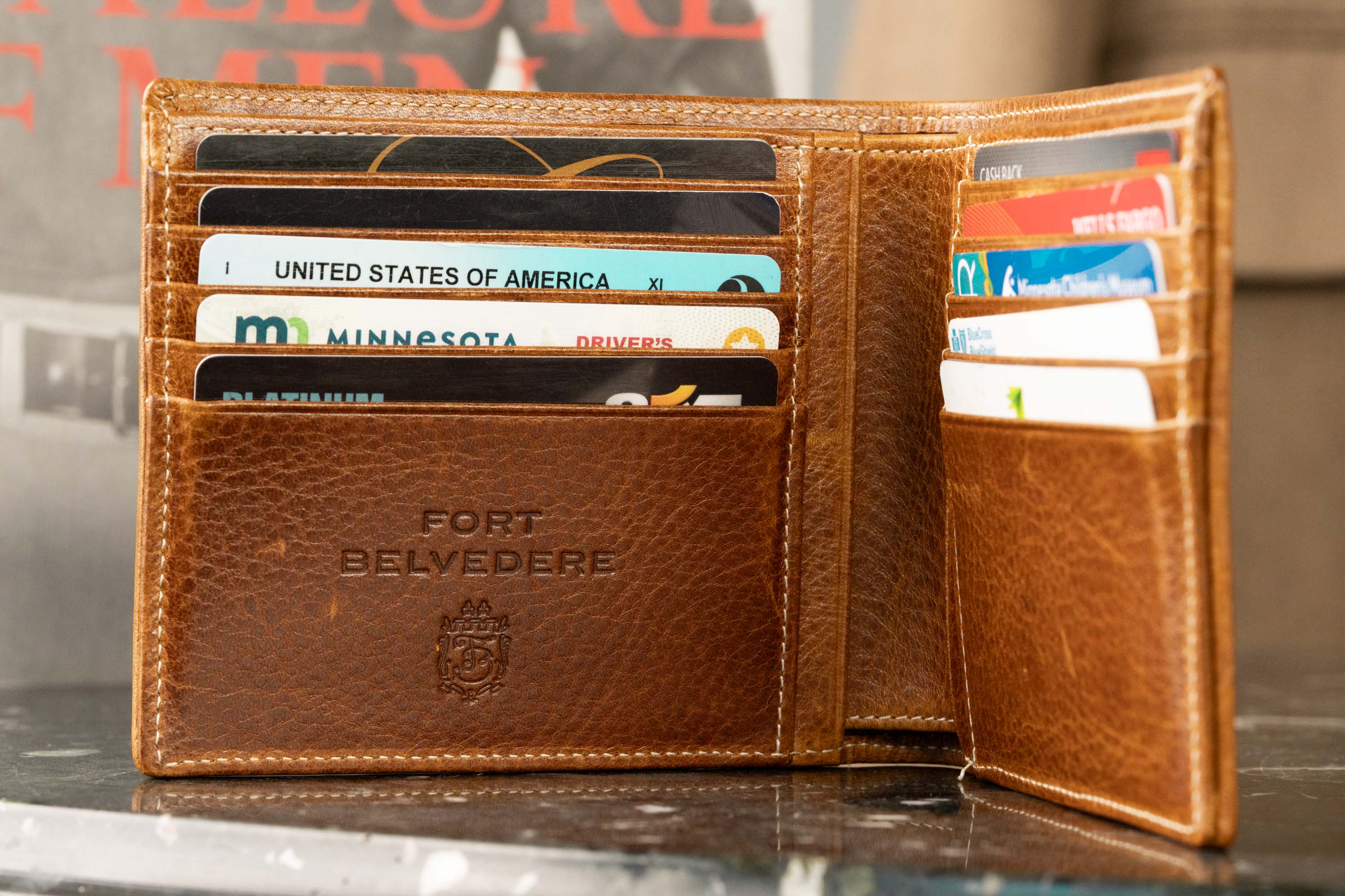 Saddle Brown Bifold Wallet Dumont Leather