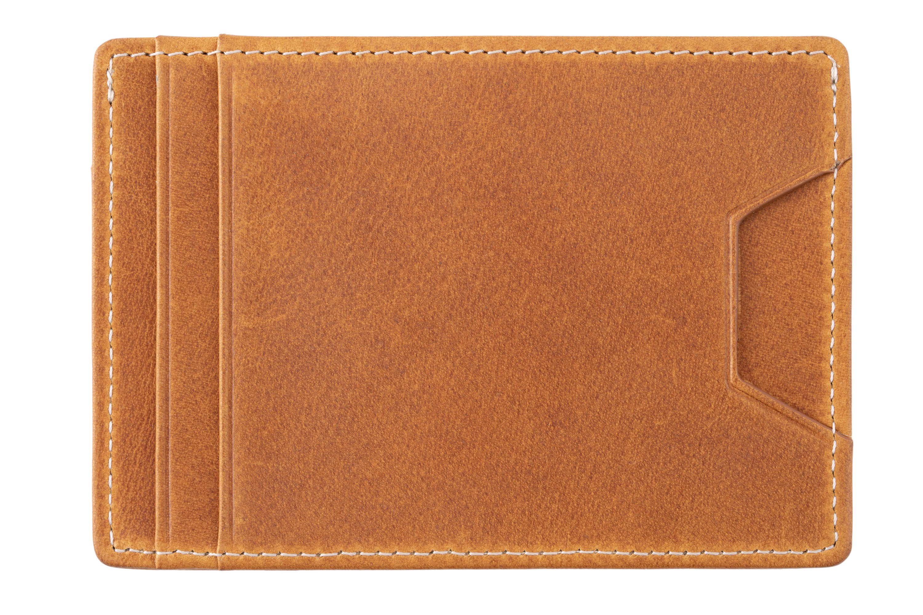 Slim Wallet - 4CC - Americana Vintage Gold Full-Grain Leather back view