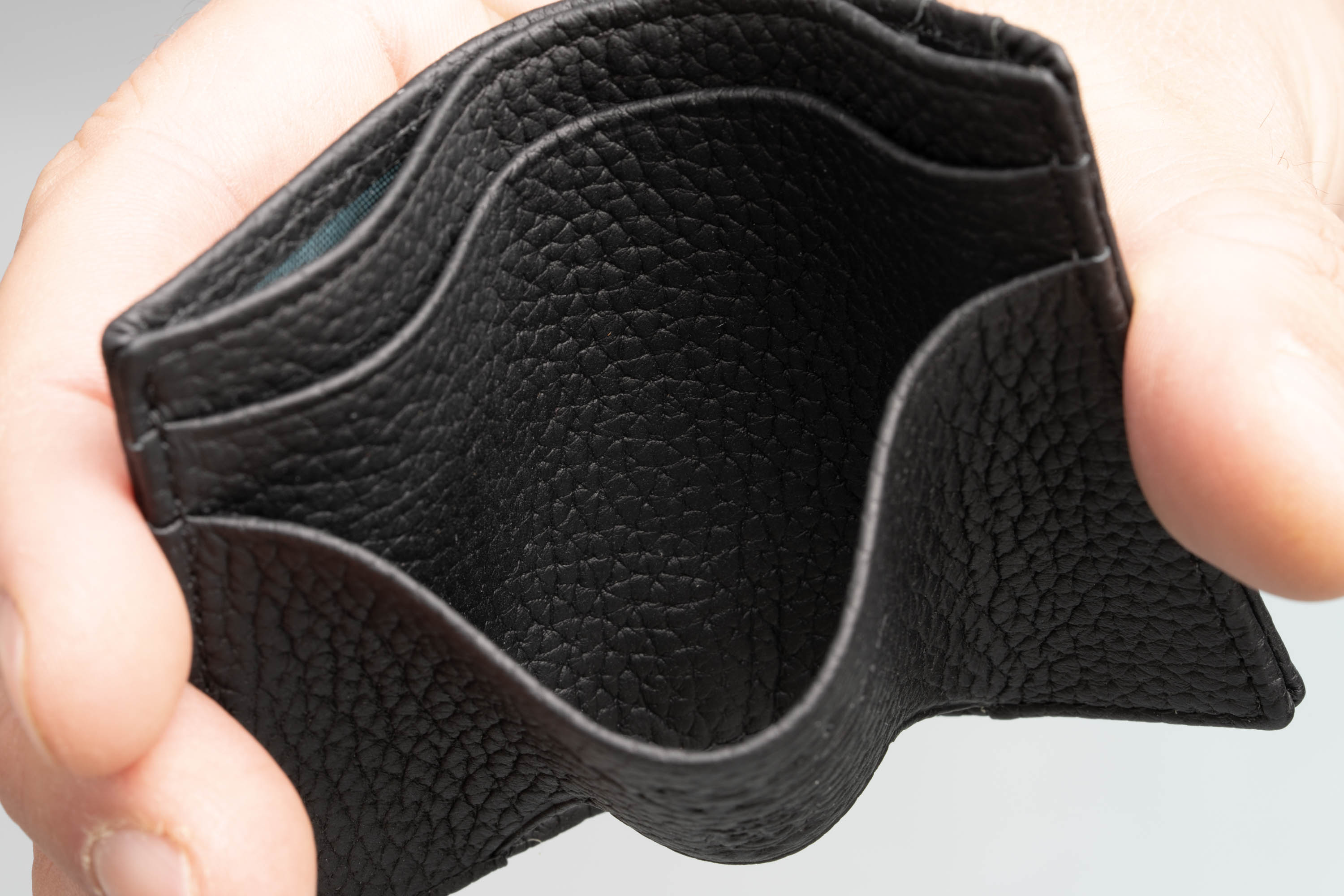 Slim Wallet - 4CC - Black Togo Shrunken Calf Leather Texture