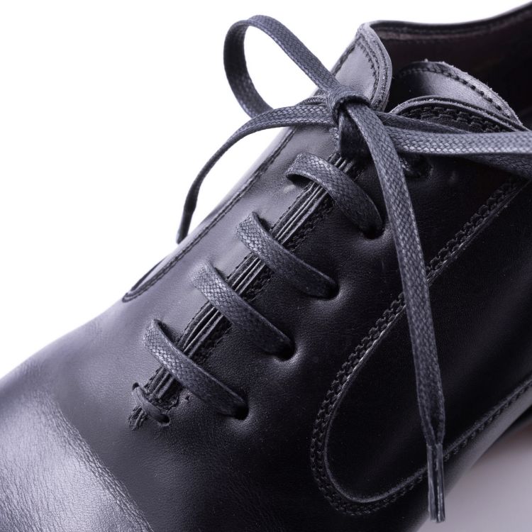 Black Shoelaces Flat Waxed Cotton - Luxury Dress Shoe Laces by Fort ...