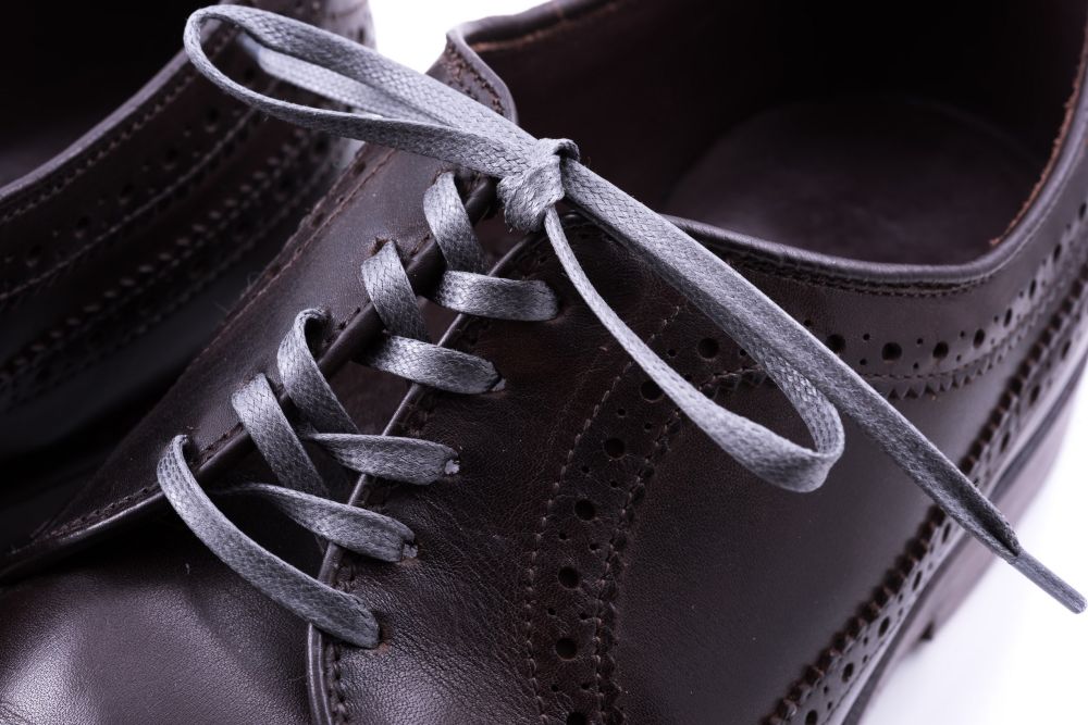 Mid Grey Shoelaces Flat Waxed Cotton - Luxury Dress Shoe Laces by Fort ...