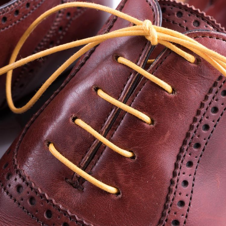 Rich Yellow Shoelaces Round - Waxed Cotton Dress Shoe Laces Luxury by ...