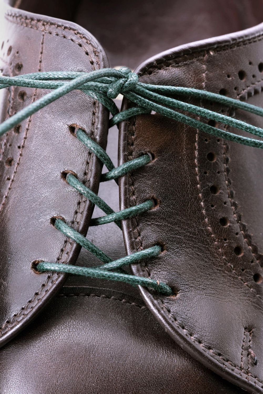 Dark Green Shoelaces Round Luxury Waxed Cotton Dress Shoe Laces by Fort ...